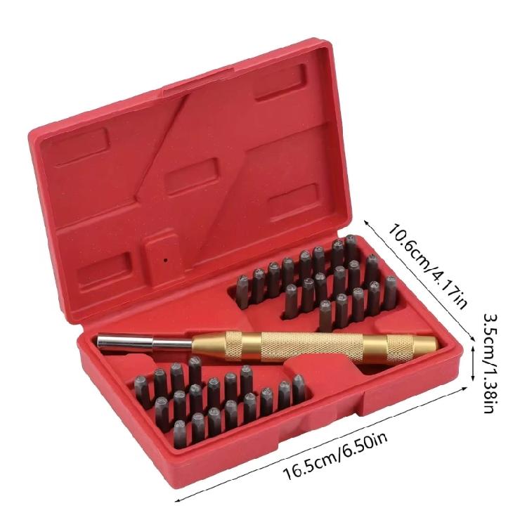 38 Sztuk 3mm Stempel z Cyframi i Literami Zestaw Dziurkaczy do Skóry Zestaw do Rzemiosła Skórzanego Płótna Papieru Rzeźbienia Tłoczenia