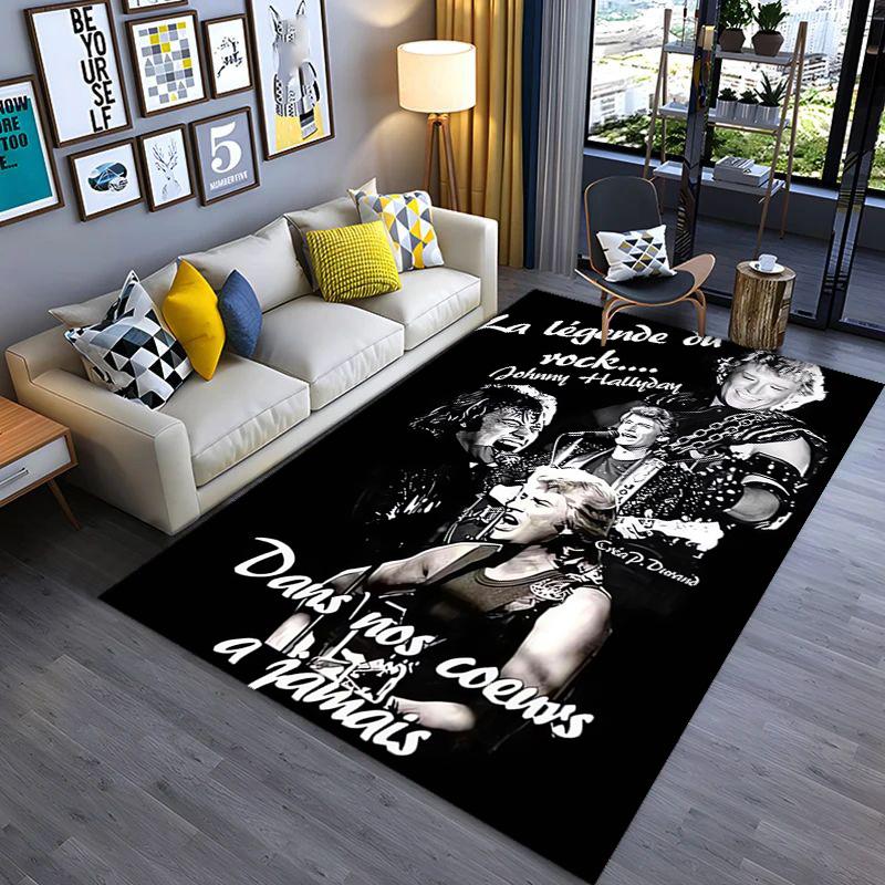 Rock Legend Johnny Halliday carpet Suitable for all seasons Home Decor Doormat Office chair cushion Protective pad