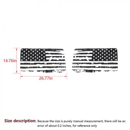 Carbon Fiber Rear Window Sticker Trim Cover Decals For Bronco -25  Flag