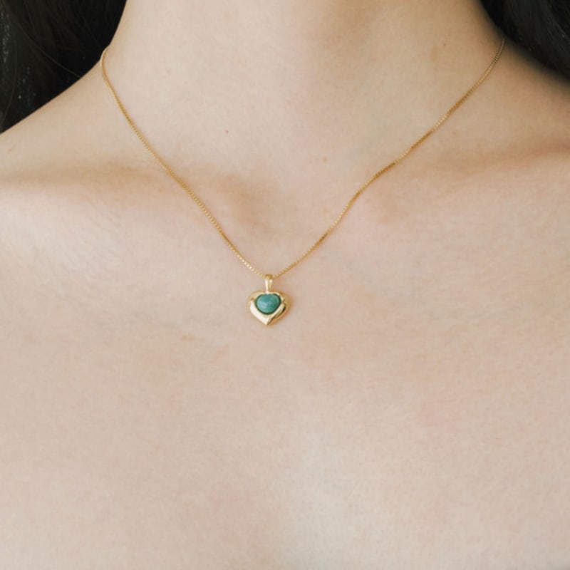 DOL Seaglass Heart Necklace [DOL forest 07]