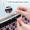 Fashion Luxury Girly Shower Curtain Pink Floral Black Perfume Shower Curtains Waterproof Polyester Fabric Shower Curtains for Bathroom Decor with 12