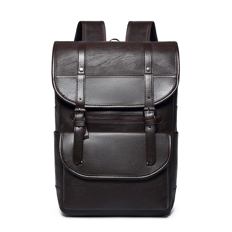 Ретро Мужской Рюкзак Большой Вместимости Водонепроницаемый Износостойкий Многофункциональный Компьютерный Рюкзак кофейный