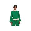 Adidas Originals Trefoil Embroidered Logo Stripe Color Block Zip-Up Sports Jacket Women Jacket Green IB2025