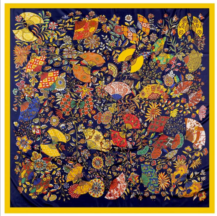 New Luxury Brand Silk Scarf Women Print Square Shawl Hijab Scarfs Female Fashion Shawls Scarves For Ladies 130*130cm