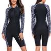 2026 Long-sleeved Zipper One-piece Sunscreen One-piece Swimsuit Women's Meat-covering Conservative Wetsuit