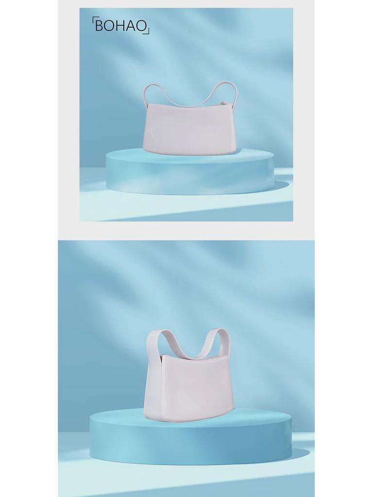 Bohao PVC Barbie Jelly Bag: Fashionable & Versatile Soft Handle Handbag, Dirt-Resistant, Easy to Clean, Summer Women's Shoulder Bag.