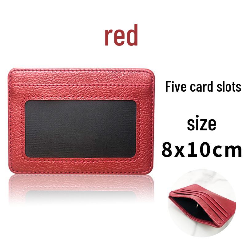 Creative Transparent Window Card Holder: Wear-Resistant, Scratch-Resistant, Large Capacity, Multifunctional PU Leather Document & Card Case.
