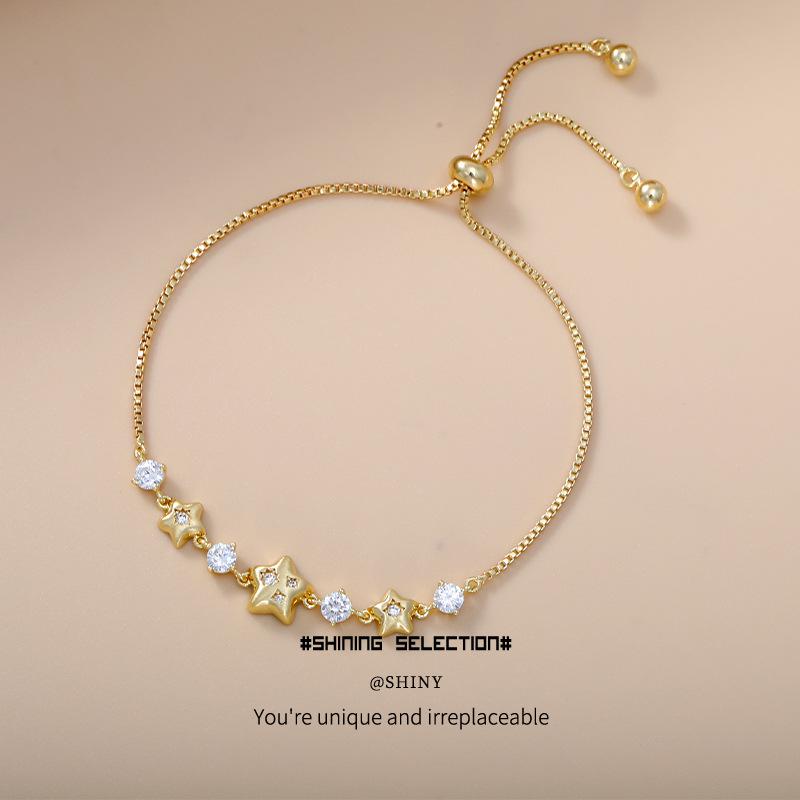 Copper Alloy Star Pull-Out Bracelet: Luxurious, Trendy Women's Jewelry