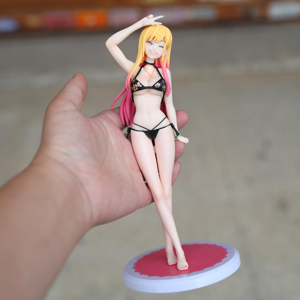 23cm My Dress Up Darling Kitagawa Marin Swimsuit PVC Environmental Action Figure Anime Collectible Model Statue Toy Figure Gift Unofficial Ver. [Used]