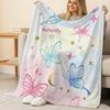 Butterfly Theme Flannel Throw Blanket Lightweight, Soft Warm Cozy Blanket for Home Couch Nap, Window Sill Decor, Christmas Halloween