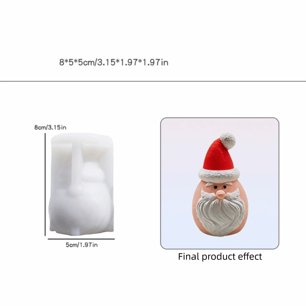 Multi-Shape Christmas Candle DIY Mold 3D Bearded Santa Claus Baking Mold  Christmas Crafts
