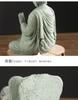 Porcelain Green Sandstone Buddha Ornament for Zen Fish Tank or Bonsai Display
