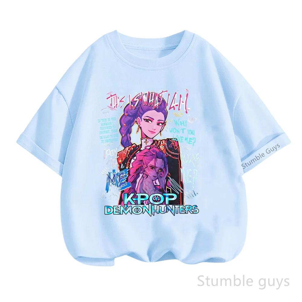 Kpop Lovci démonů Tričko Dětské Anime Oblečení Krátký rukáv Ležérní Móda Léto Chlapci Dívky