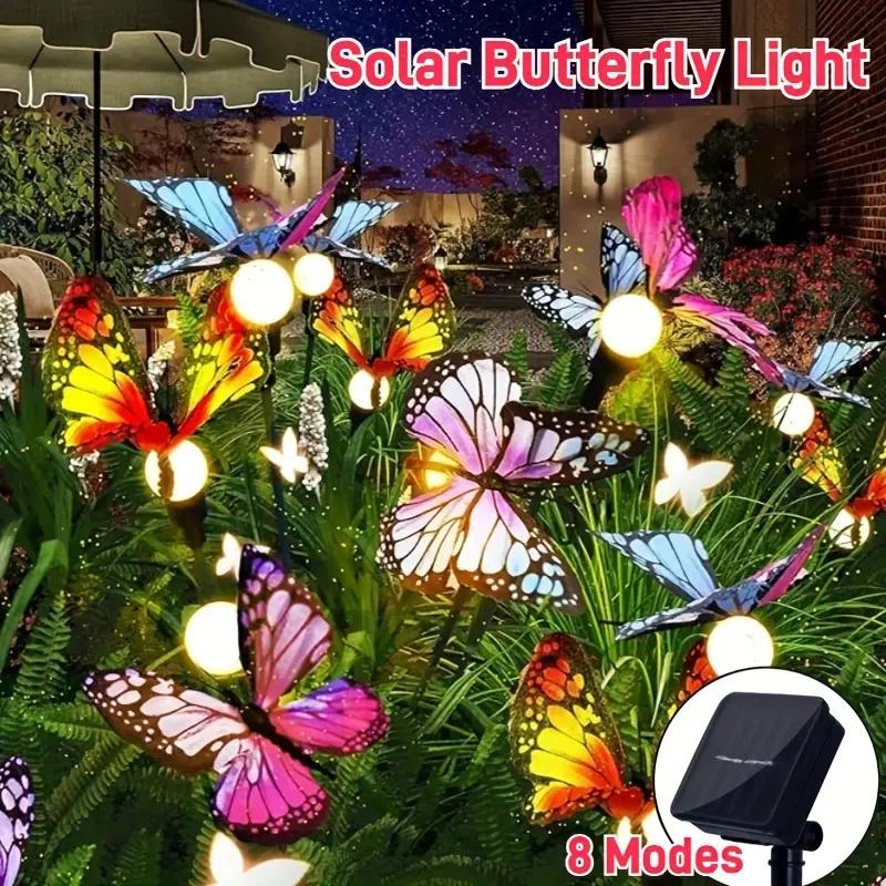 

Светодиодные фонарики-бабочки на солнечных батареях, набор из 15 лампочек с 8 режимами, идеально подходят для украшения на открытом воздухе, подходят для садов, газонов и праздничных вечеринок