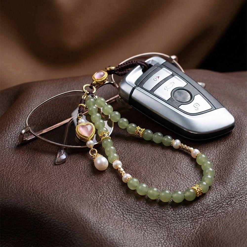Hanging Ornaments Mobile Phone Chain Vintage Antique Green Wrist Rope Pendant  Women