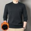 2025 Autumn Men's Plus Velvet Thick Knit Sweater - Warm Casual Top