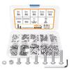 240Pcs M3 Hex Head Screws, M3x4/6/8/10/12/14/16mm Button Head Stainless Steel Internal Hexagon Screw Washer Nut Set