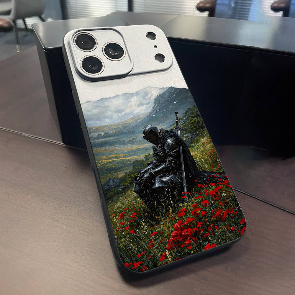 

D-DarkS-S-Souls Knight Aesthetic Phone Case For iPhone 13,16,12,14,15,11,17,Pro,Max,Plus,E,Air,Mini Shockproof Cover iPhone14Pro