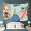 Family Guy Tapestry Vibrant Peach Skin Velvet Wall Hanging Animated Art for Bedroom Dorm Living Room Decor