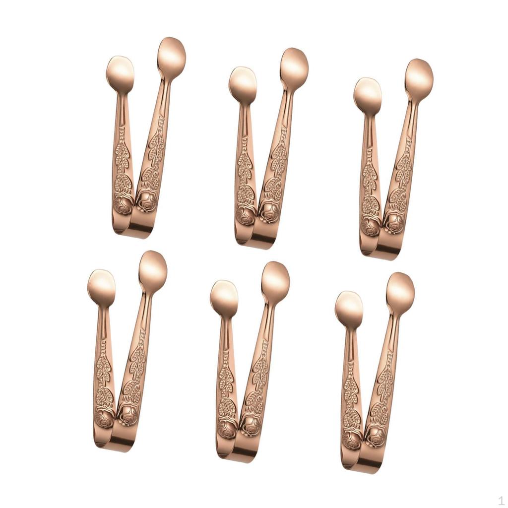 6 Count Mini Serving Tongs for Appetizers And Coffee
