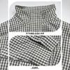 Women's Plaid Short Zip-Up Jacket with Long Sleeves and Stand Collar
