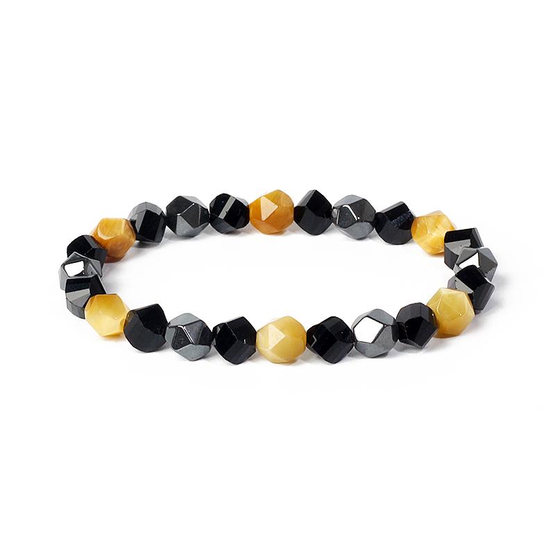 Facted Obsidian Hematite Tiger Eye Bracelets for Magnetic Health Protection Soul Jewelry Nature Stone Beads Bracelet Men Pulsera