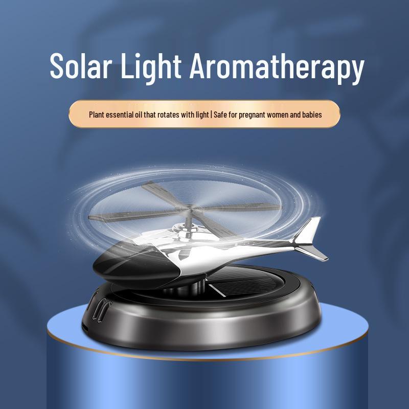 Solar-Powered Rotating Airplane Car Air Freshener - Gardenia Scent