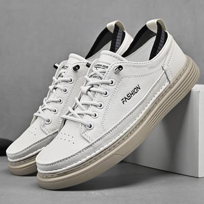 Mode 2024 Atmungsaktiv für Herren Skate Schuhe Herren Allround Männlich Bequem Leder Sneaker Klassisch Low Top Neue Herrenschuhe Freizeitschuhe