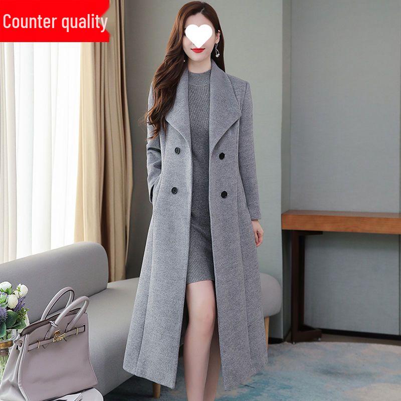 Women s Thickened Wool Trench Coat - 2025 Autumn/Winter Style, Slimming and Warm S (88-107 jin)