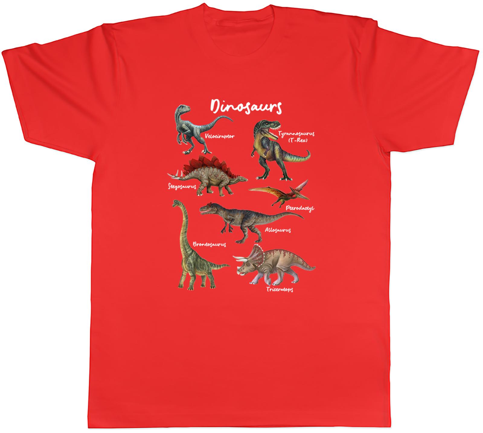 Collection of Dinosaurs TRex Triceratops Raptor Unisexs TShirt Tee Gift Top S