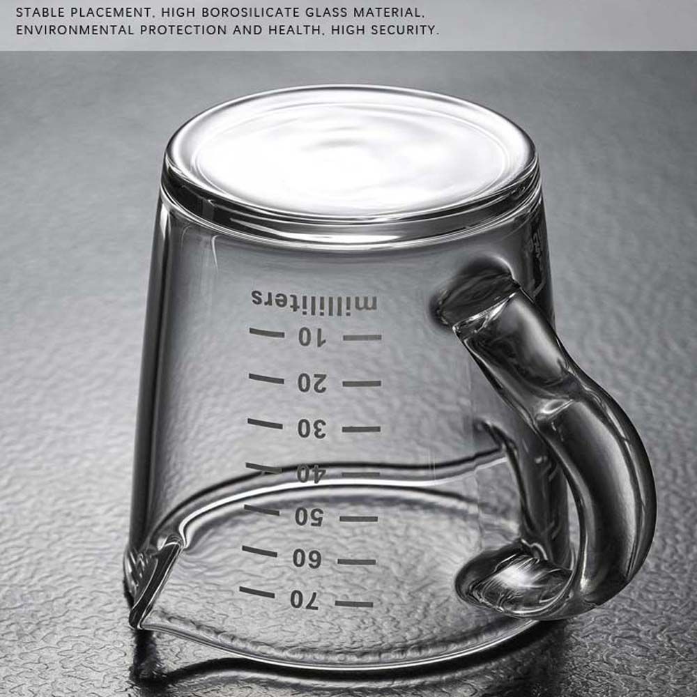 70 ml Dobbeltmunnet Kjøkkenmelk For Espresso Kaffe Glass Unsekopp Kaffeutstyr Målekopp Jigger
