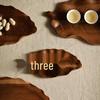 Japanese Acacia Wood Leaf-shaped Dinner Plate & Tea Tray for Snacks, Pastries, and Fruit