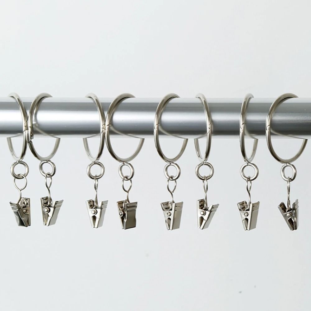 100Pcs Hanging Window Curtain Clips Stainless Steel Drapes Clamp Drapery Holdbacks  for Tapestry