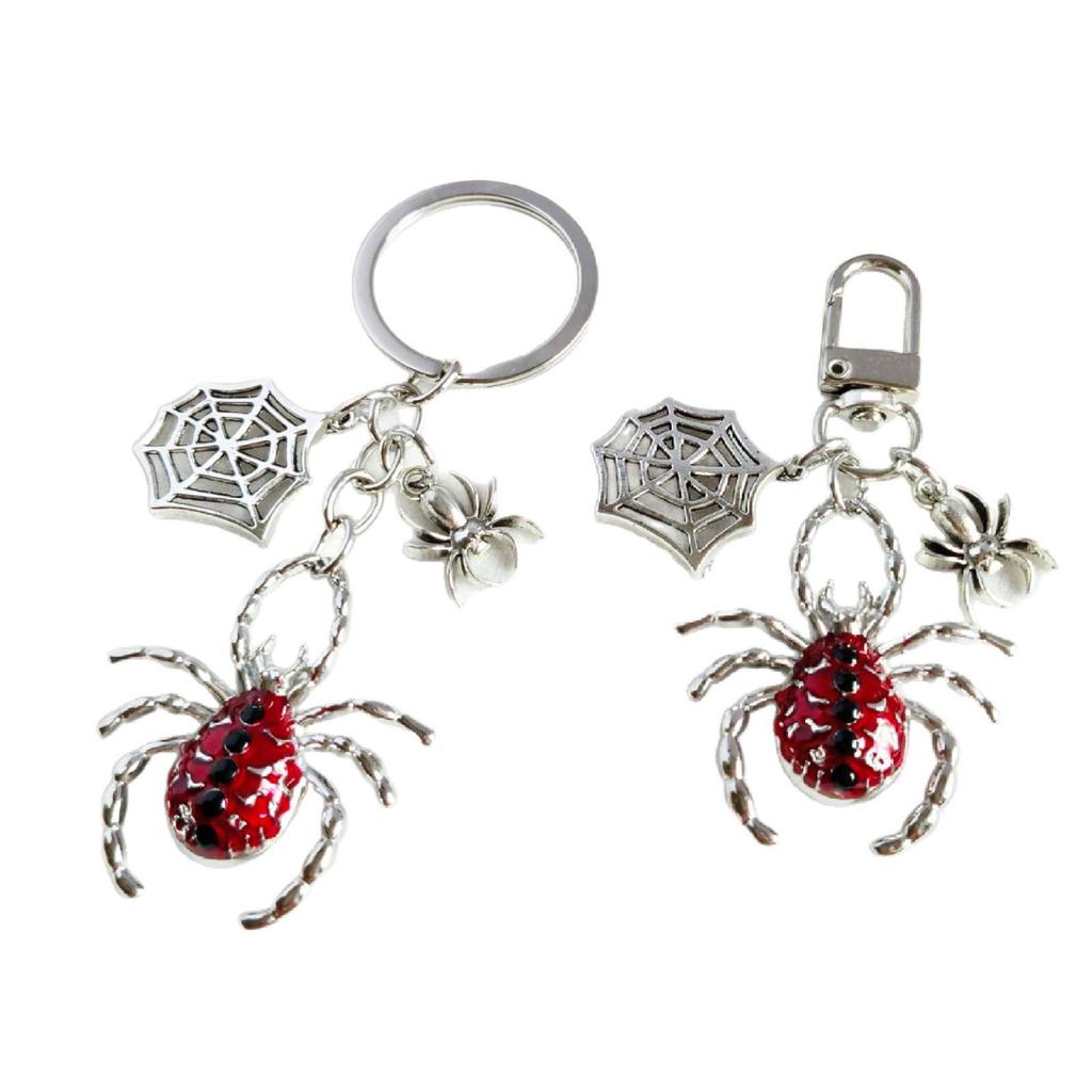 European Retro Dark Style Spider Web Keychain Pendant