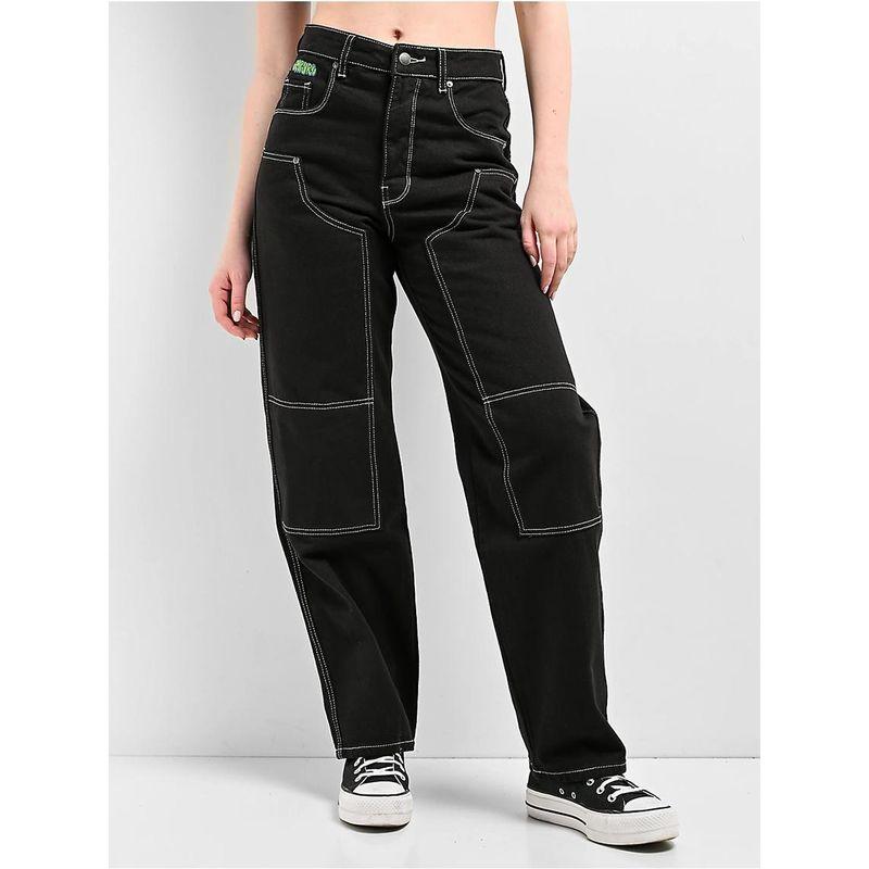 Original Single EMP * YRE Tori Thickened Lengthened High Waist Double Knee Carpenter Pants Embroidery Stitching Loose Straight Jeans