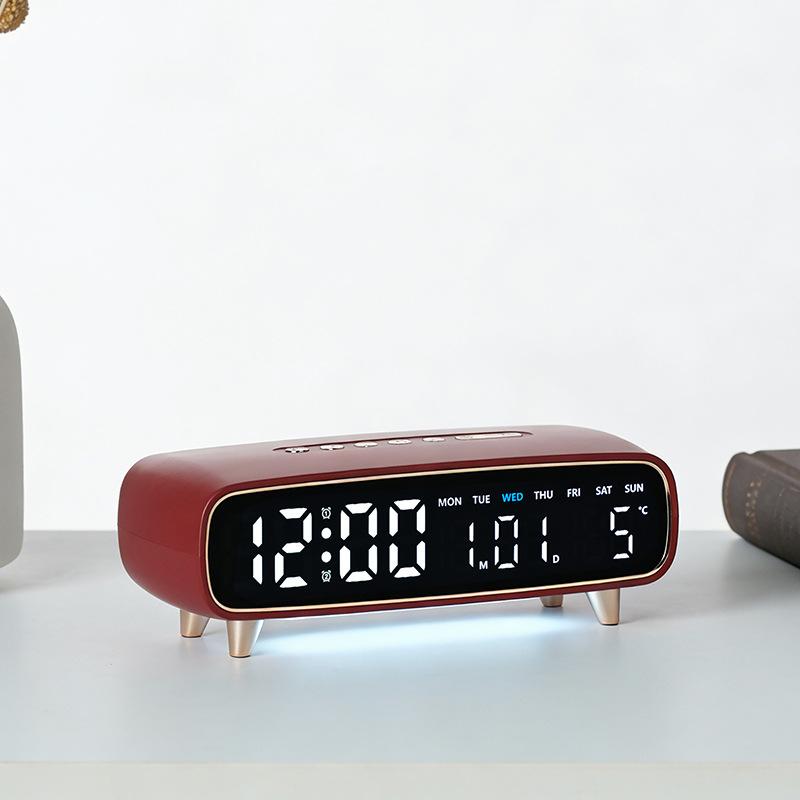 LED Digitaler Wecker Sprachsteuerung Temperatur Datum Wochentag Anzeige Timer Helligkeitseinstellung Elektronische Tischuhr Mit Umgebungslicht 12/24H
