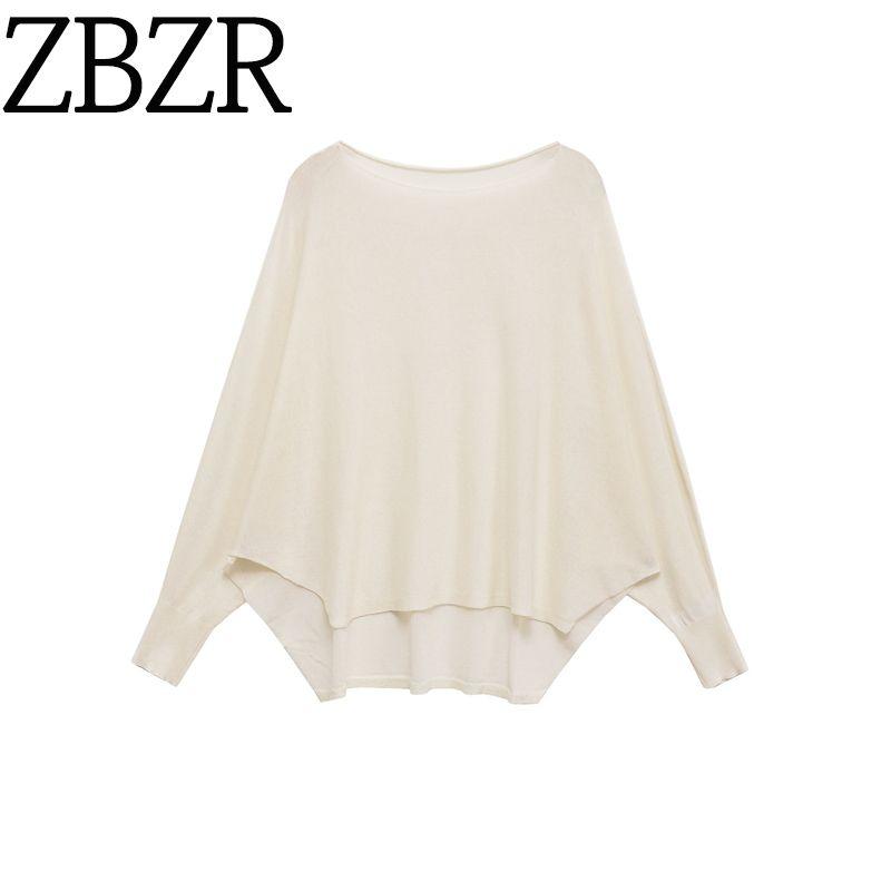 Zbzr Spring New Women clothes Western Style Fashion Temperament Simple Loose Plain Stitch Knit 3920105