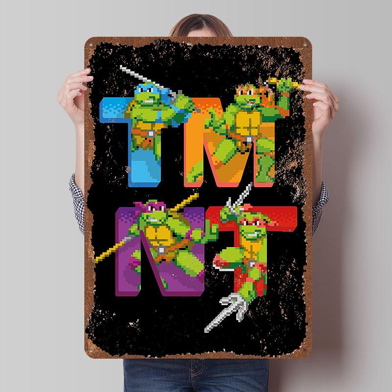 TMNT Tinplate Posters Customizable Wall Art Retro Vintage Metal Tin Signs for Bedroom Decoration Gaming Home Decor Accessories