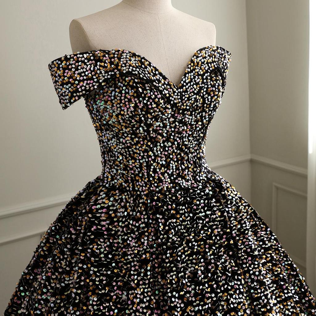 Cross-border Shiny Pitaya Puffy Skirt Wedding & Evening Gown
