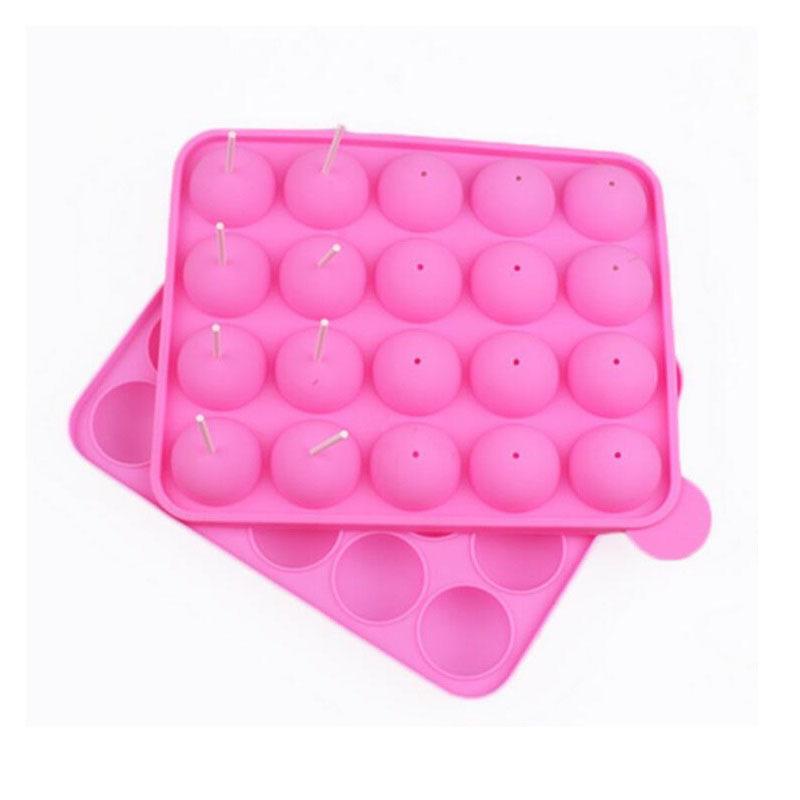Silicone Lollipop Mold Cake 20 Hole Baking Candy Chocolate Bar Circular Mold Kitchen Accessories Decoration Tool for Baking