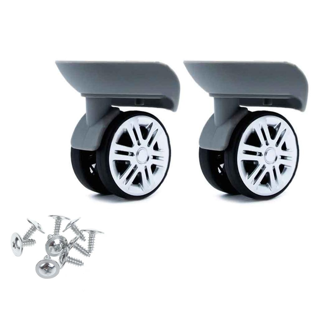 A65 2Pcs Trolley Casters Replacement Heavy Duty for Luggage Box Suitcase 360 Degree Swivel Kit Double Row Silent Wheel