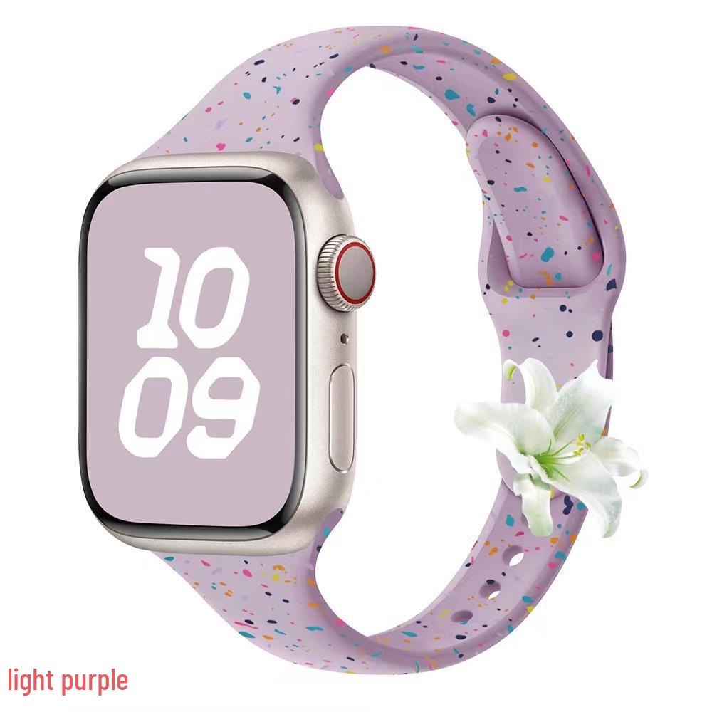 Kompatibel mit Apple Watch 6-10 T-förmiges schlankes Konfetti Silikon Sportarmband