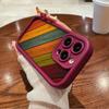 Rainbow Wooden Colorful Printed Fashion Case Flexible Soft Silicone TPU Shell Full Back Cover for iPhone Samsung