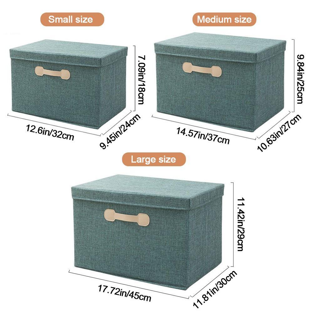 Cotton Linen Fabric Foldable Bins Folding Toys Organizer New Storage Basket