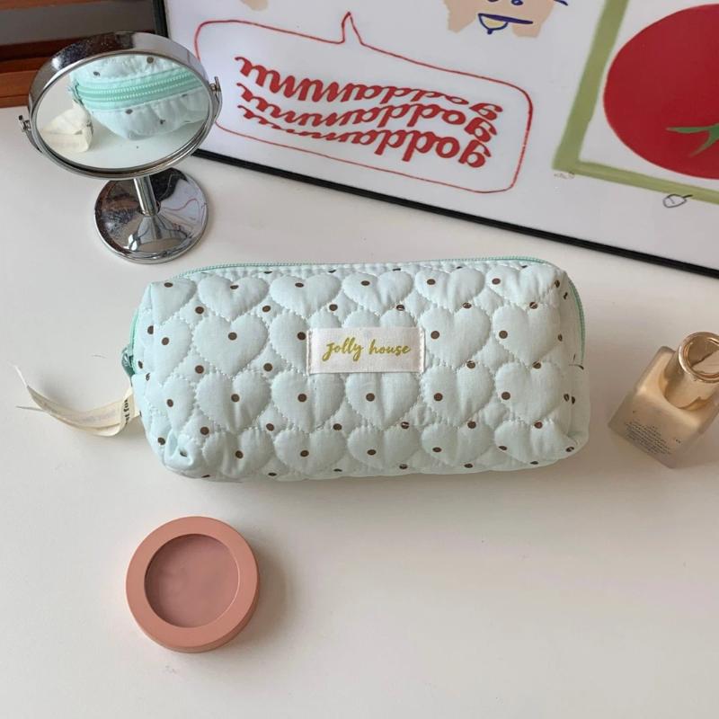 Minimalist Polka Dot Design Pencil Case Large Capacity Portable Pen Bag Pencil Pouch Students