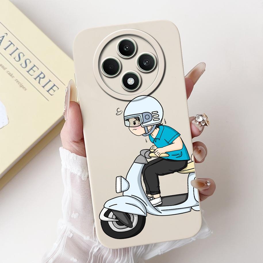 For OPPO Reno 12F 5G Case 2024 Fashion Pretty Girls Soft Liquid Silicone Shockproof Cover For OPPO Reno12 F 4G Reno 12 FS Bumper