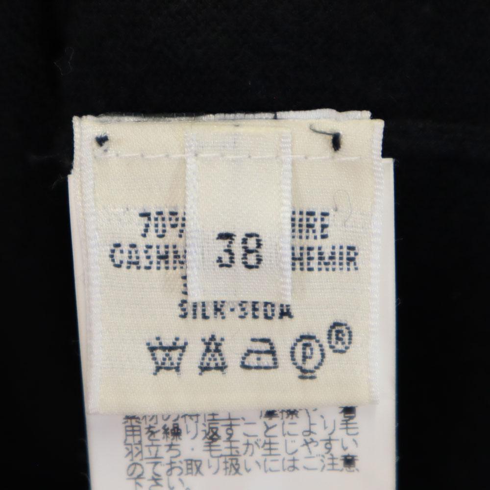 Hermes Cashmere Blend Long Sleeve Sweater 38 Black Series Knit Women Used