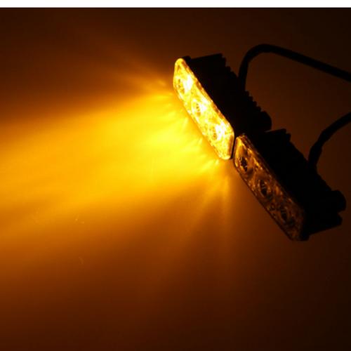 1 Pair 12V 6LED YELLOW+WHITE Light Lamp