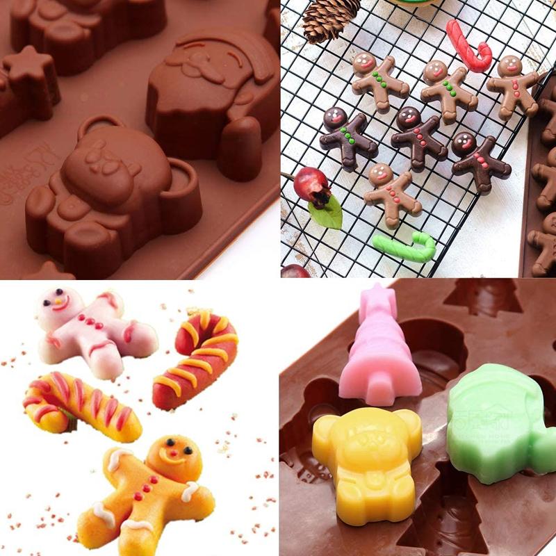 Cake Baking Molds High Temperature Resistant DIY Cookie Mold Christmas Shaped Silicone Chocolate Mold