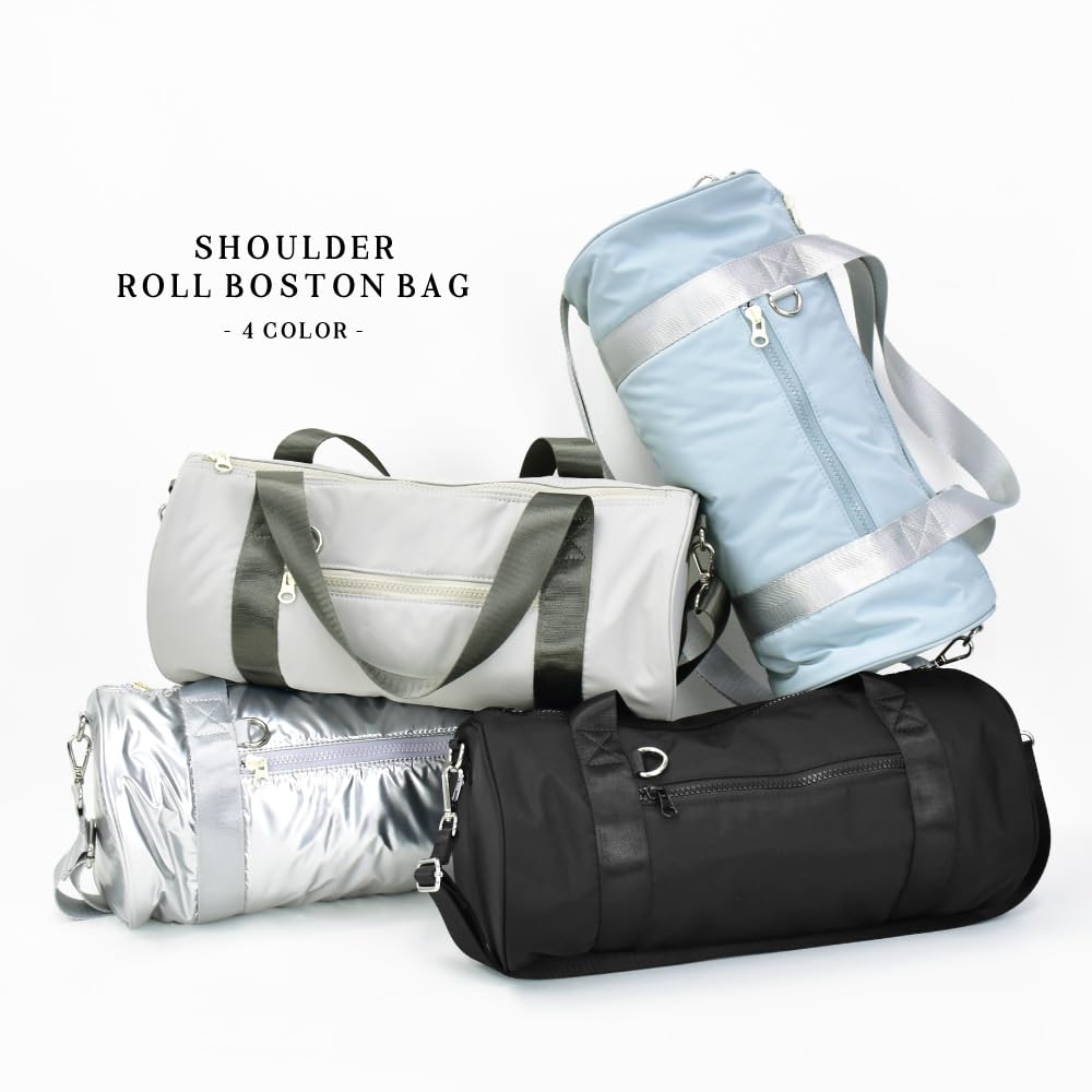 Roll Boston Bag with Shoulder Strap NSR-30725 Black